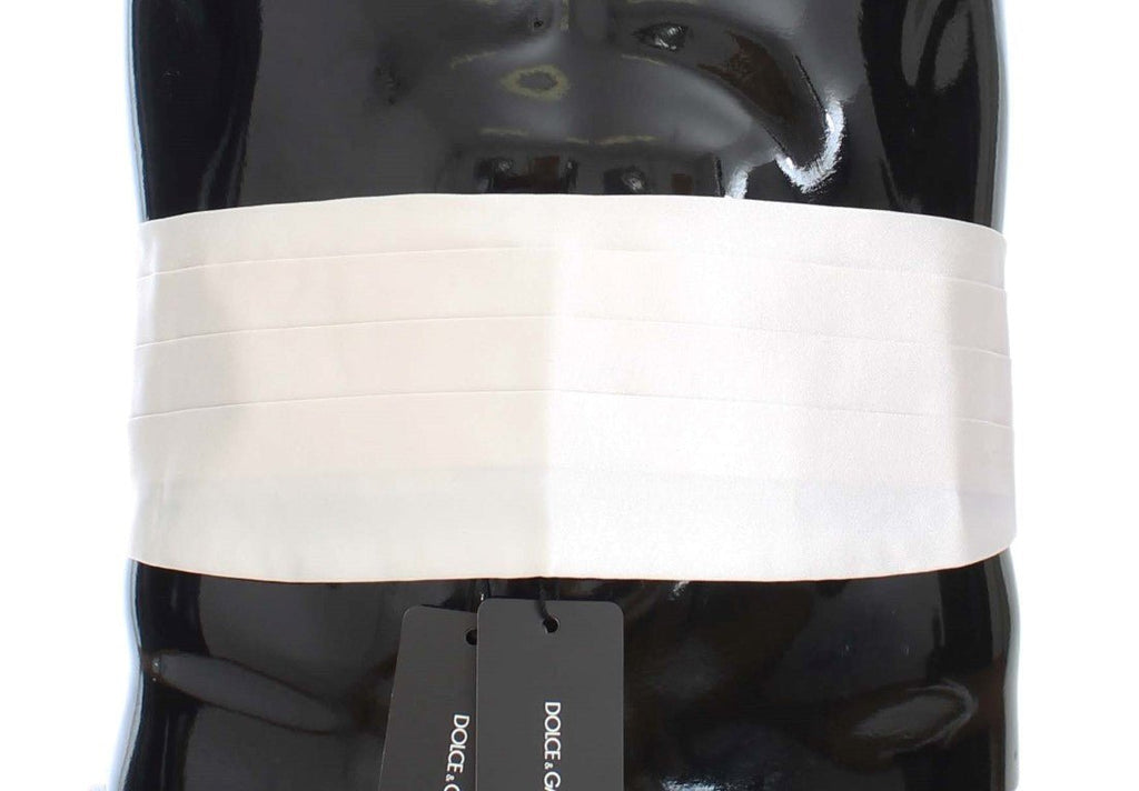 Dolce & Gabbana Elegant White Silk Cummerbund - Beyzy Store - Dolce & Gabbana