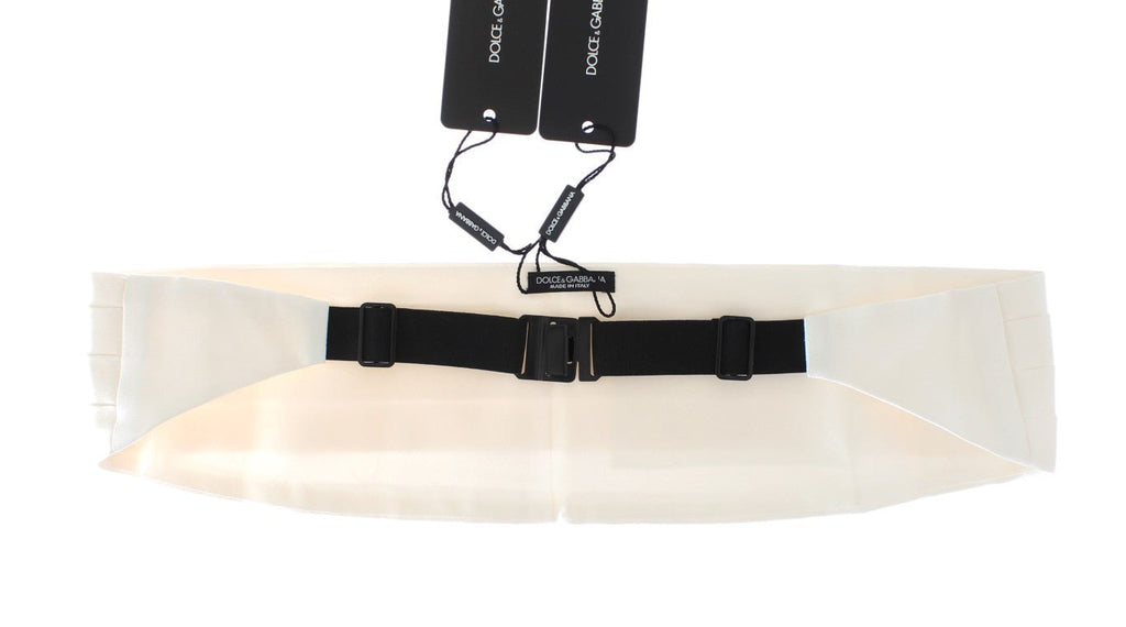 Dolce & Gabbana Elegant White Silk Cummerbund - Beyzy Store - Dolce & Gabbana