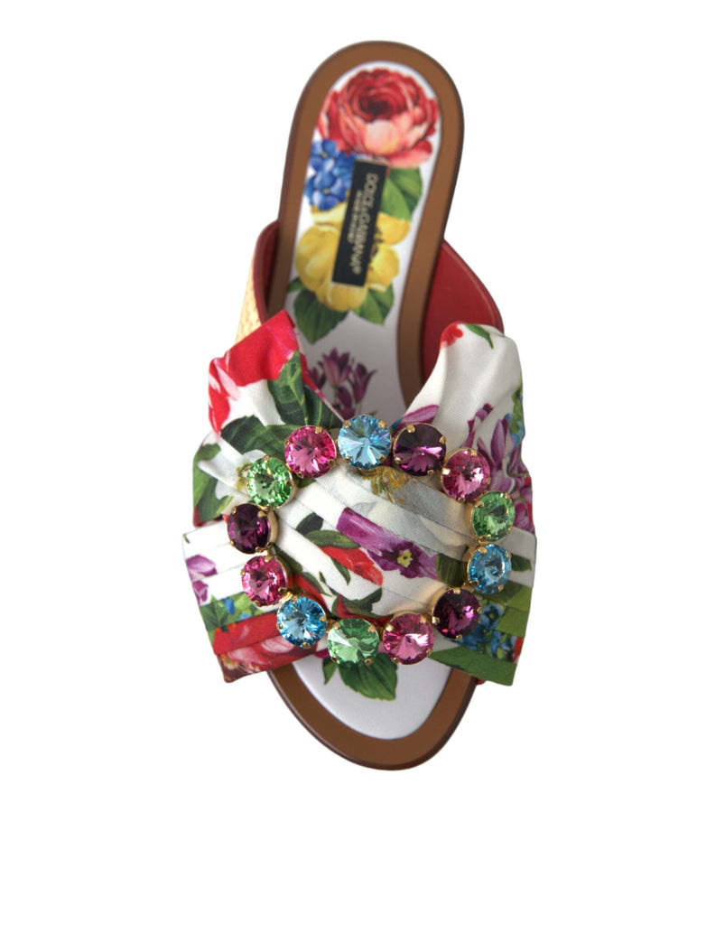 Dolce & Gabbana Exquisite Floral Print Flat Sandals - Beyzy Store - Dolce & Gabbana