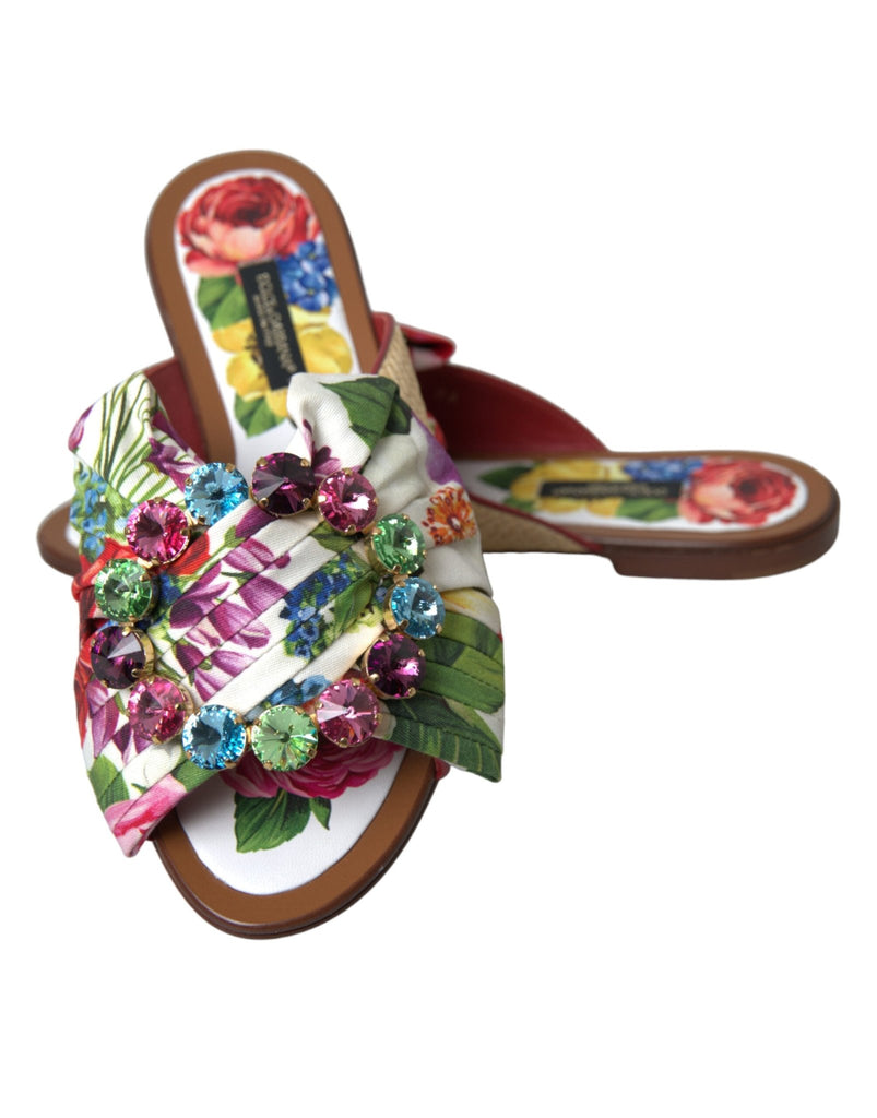Dolce & Gabbana Exquisite Floral Print Flat Sandals - Beyzy Store - Dolce & Gabbana
