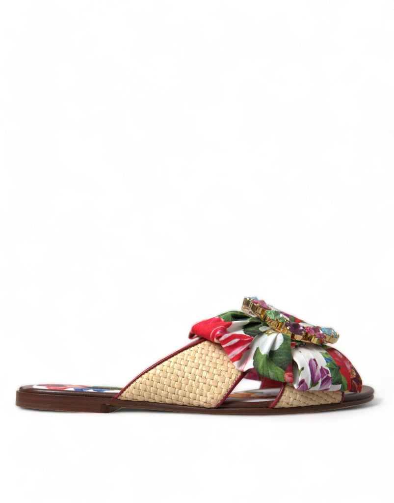 Dolce & Gabbana Exquisite Floral Print Flat Sandals - Beyzy Store - Dolce & Gabbana