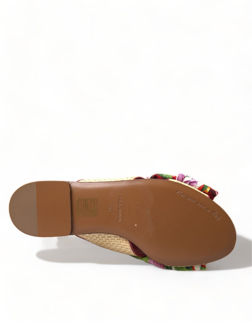 Dolce & Gabbana Exquisite Floral Print Flat Sandals - Beyzy Store - Dolce & Gabbana