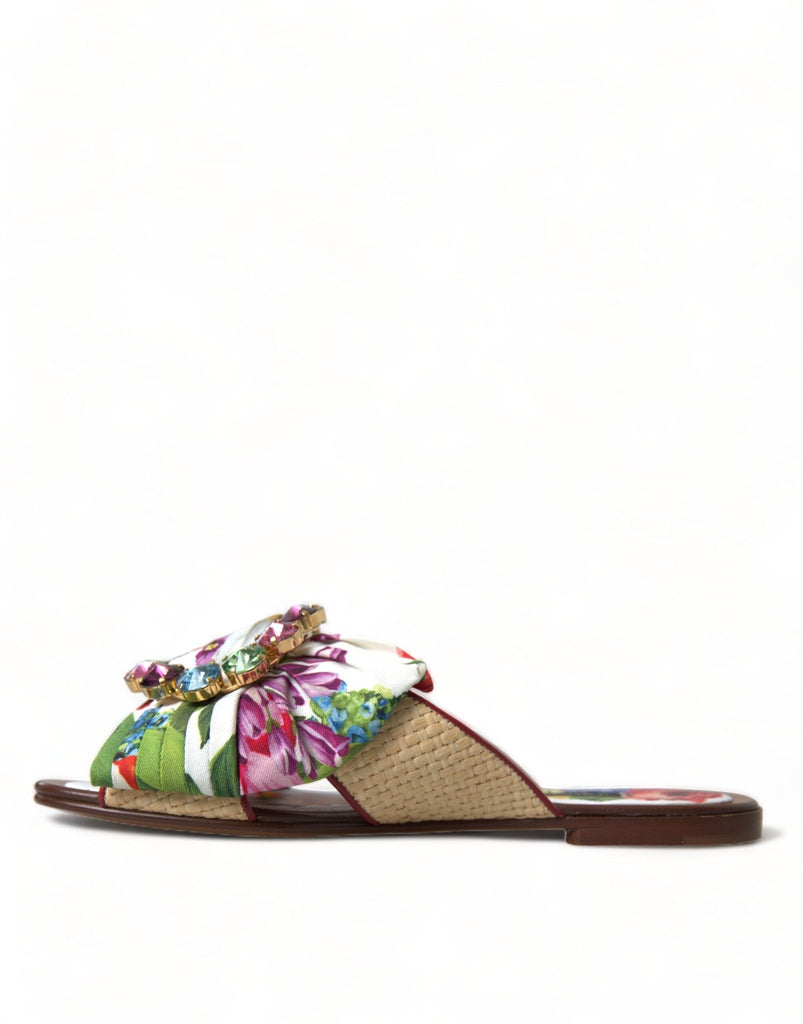 Dolce & Gabbana Exquisite Floral Print Flat Sandals - Beyzy Store - Dolce & Gabbana