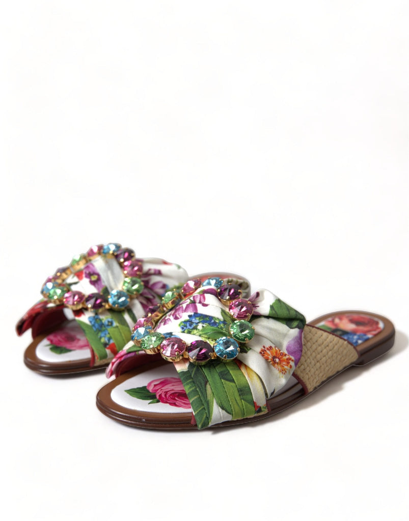 Dolce & Gabbana Exquisite Floral Print Flat Sandals - Beyzy Store - Dolce & Gabbana