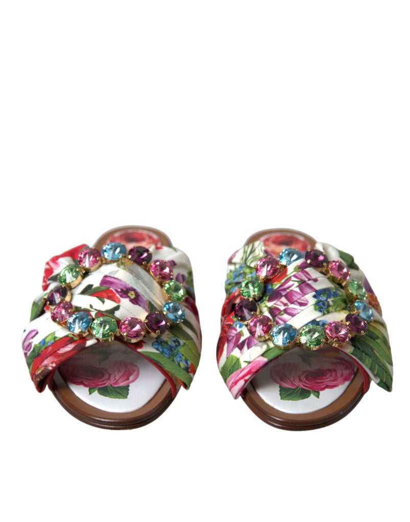 Dolce & Gabbana Exquisite Floral Print Flat Sandals - Beyzy Store - Dolce & Gabbana