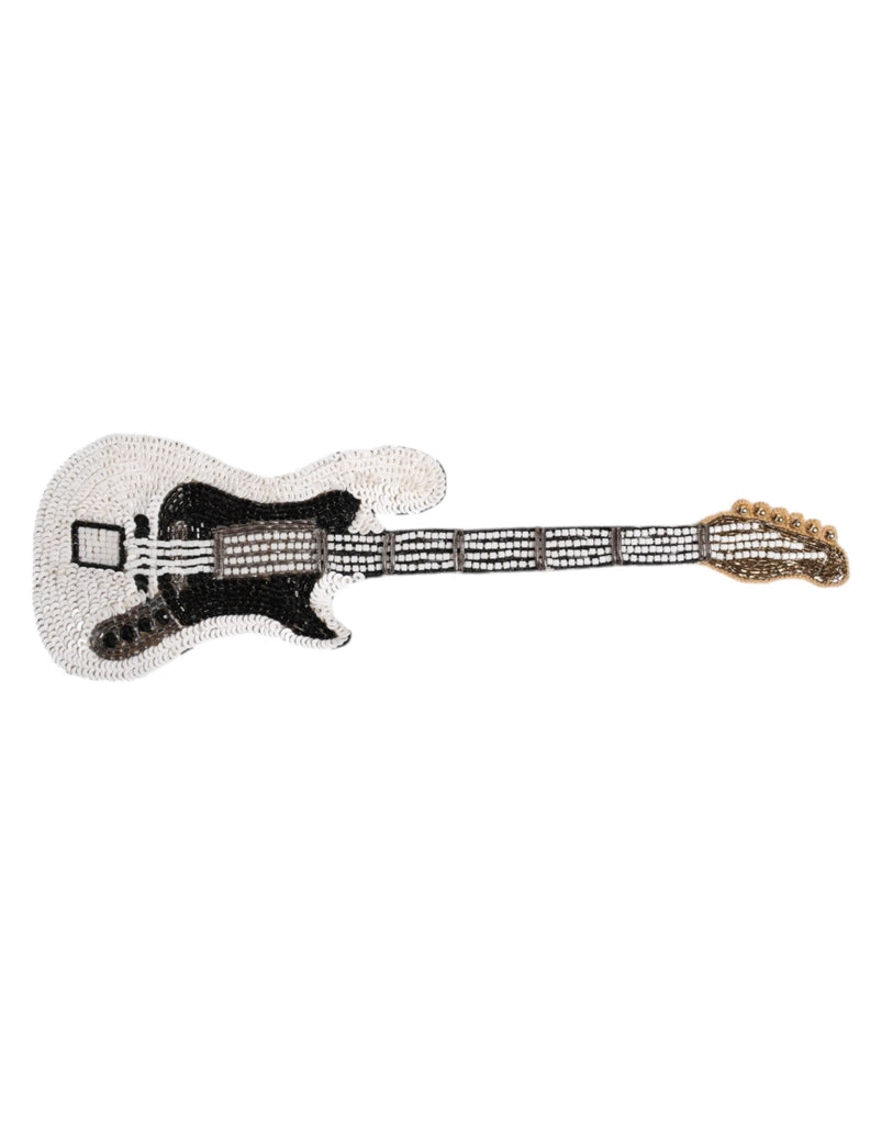 Dolce & Gabbana Gold Brass Logo Beaded Guitar Pin Brooch - Beyzy Store - Dolce & Gabbana