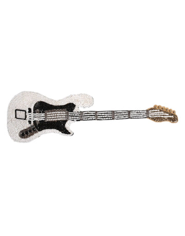 Dolce & Gabbana Gold Brass Logo Beaded Guitar Pin Brooch - Beyzy Store - Dolce & Gabbana