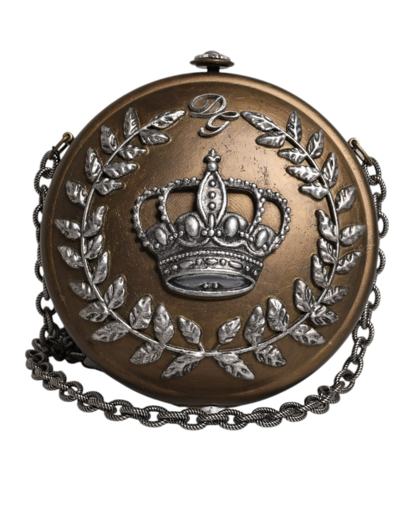 Dolce & Gabbana Gold Brass Metal DG Crown Clutch Crossbody Bag - Beyzy Store - Dolce & Gabbana