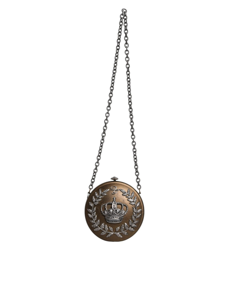 Dolce & Gabbana Gold Brass Metal DG Crown Clutch Crossbody Bag - Beyzy Store - Dolce & Gabbana