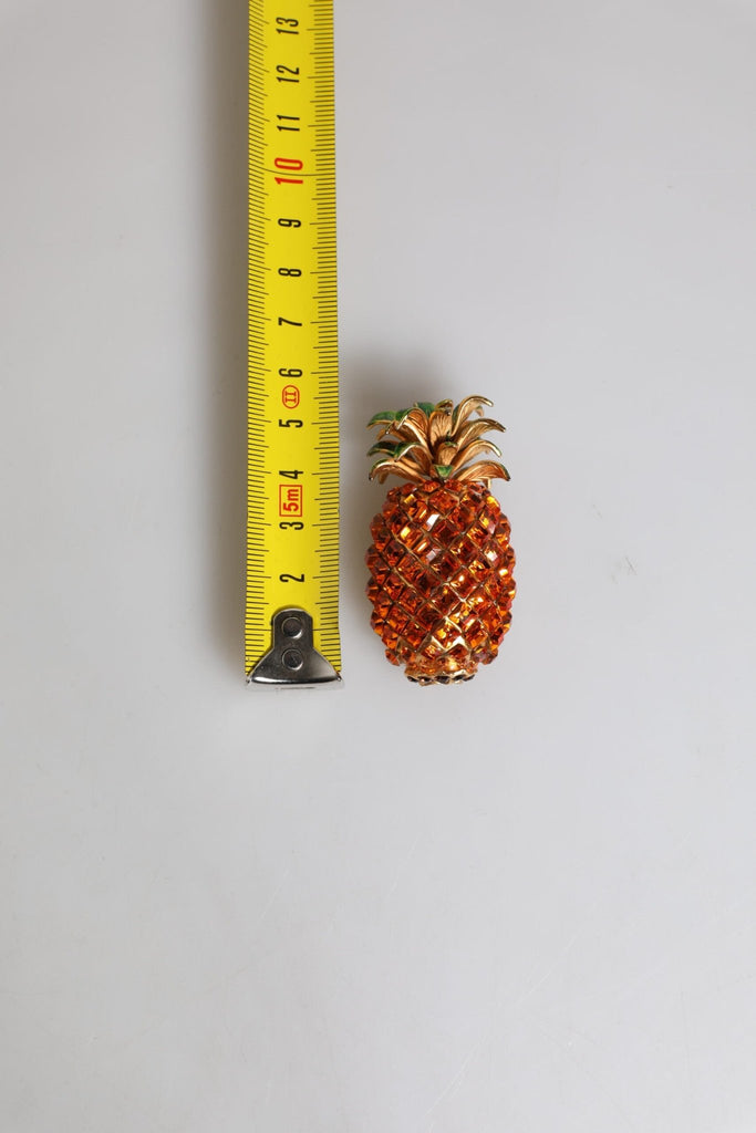 Dolce & Gabbana Gold Brass Pineapple Crystal Jewelry Brooch Pin - Beyzy Store - Dolce & Gabbana
