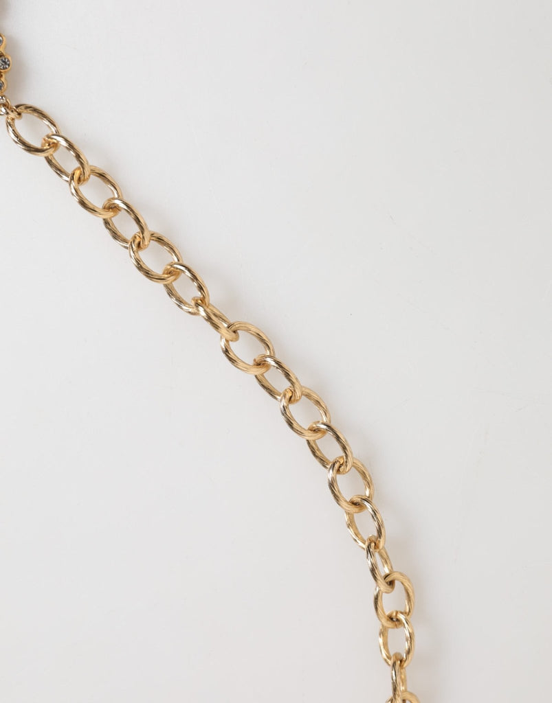 Dolce & Gabbana Gold Crystal Clock Pendant Statement Jewelry Necklace - Beyzy Store - Dolce & Gabbana