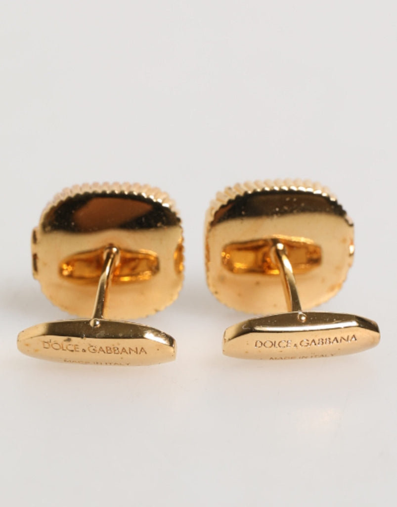 Dolce & Gabbana Gold Malachite Green Stone Square Men's Accessory Cufflink - Beyzy Store - Dolce & Gabbana