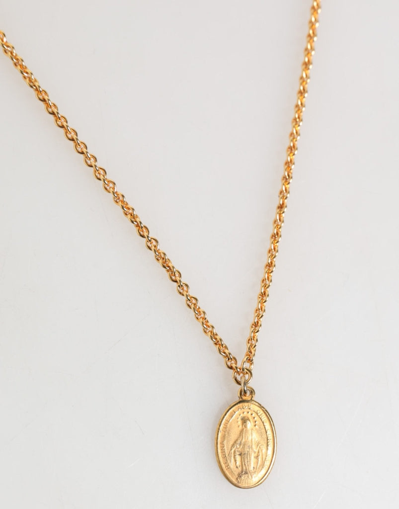 Dolce & Gabbana Gold Medallion Metal Chain Charm Men Pendant Necklace - Beyzy Store - Dolce & Gabbana