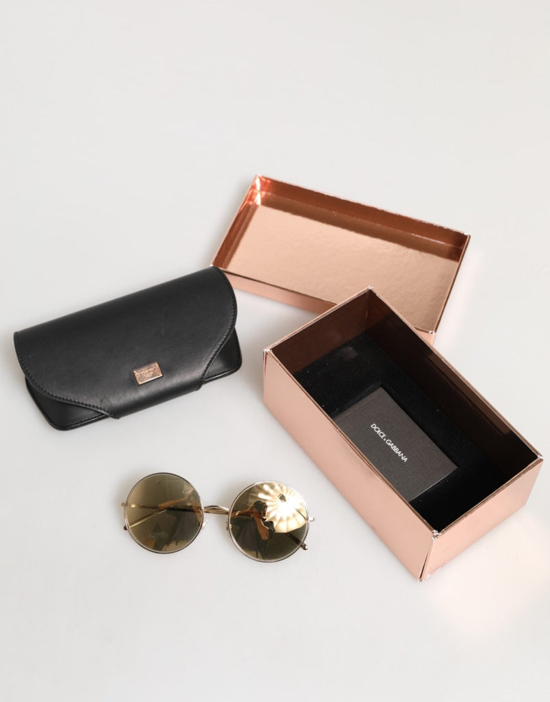 Dolce & Gabbana Gold Metal Round Shades Eyewear Sunglasses - Beyzy Store - Dolce & Gabbana