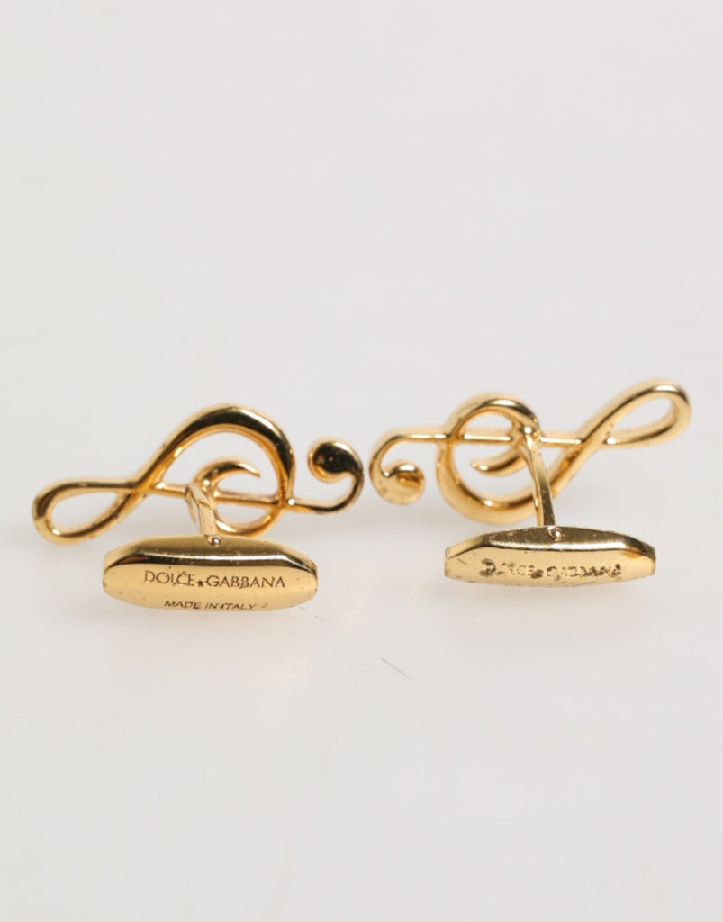 Dolce & Gabbana Gold Musical Note Metal Brass Pin Men Accessory Cufflinks - Beyzy Store - Dolce & Gabbana