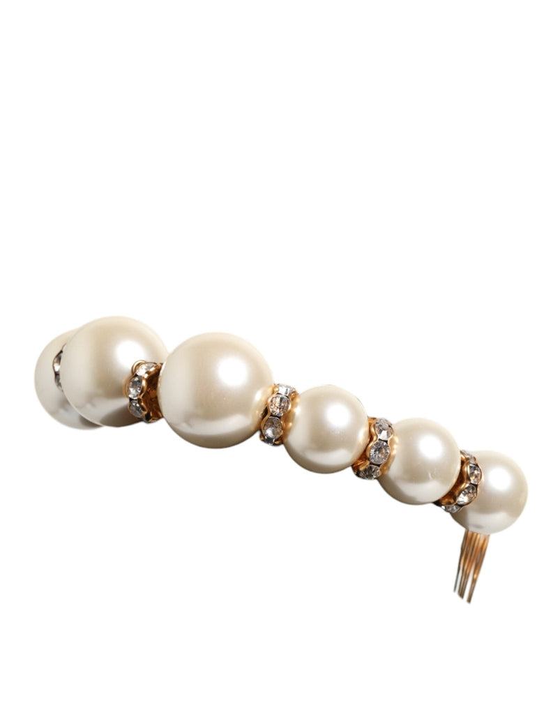 Dolce & Gabbana Gold Pearl Crystal Embellished Tiara Hair Accessory Headband - Beyzy Store - Dolce & Gabbana