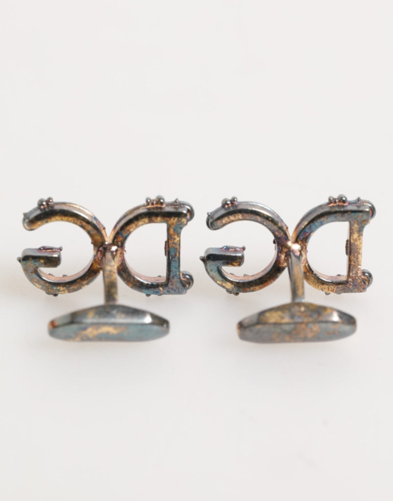 Dolce & Gabbana Gold Tone 925 Sterling Silver DG Logo Accessory Cufflink - Beyzy Store - Dolce & Gabbana