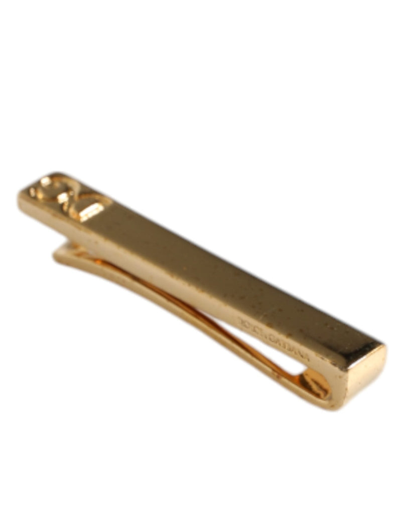 Dolce & Gabbana Gold Tone Brass Crystal Branded Accessory Tie Clip Bar - Beyzy Store - Dolce & Gabbana