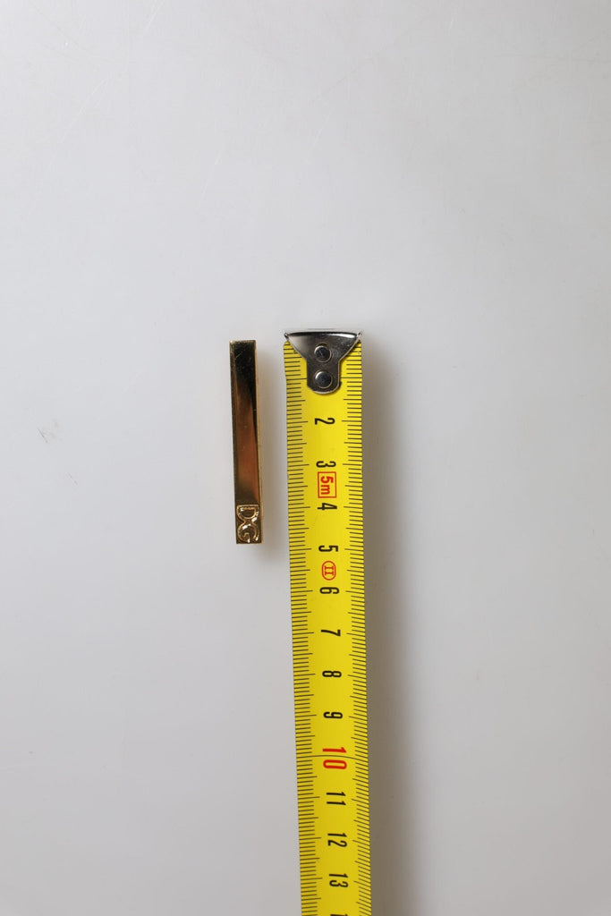 Dolce & Gabbana Gold Tone Brass Crystal Branded Accessory Tie Clip Bar - Beyzy Store - Dolce & Gabbana