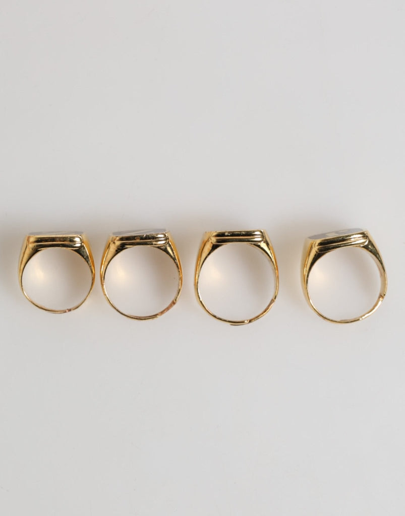 Dolce & Gabbana Gold Tone Brass JAZZ Letter Set 4 Pieces Adjustable Ring - Beyzy Store - Dolce & Gabbana