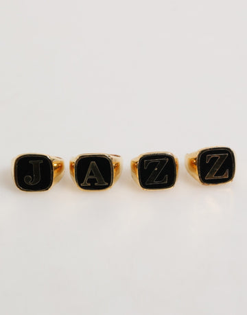 Dolce & Gabbana Gold Tone Brass JAZZ Letter Set 4 Pieces Adjustable Ring - Beyzy Store - Dolce & Gabbana