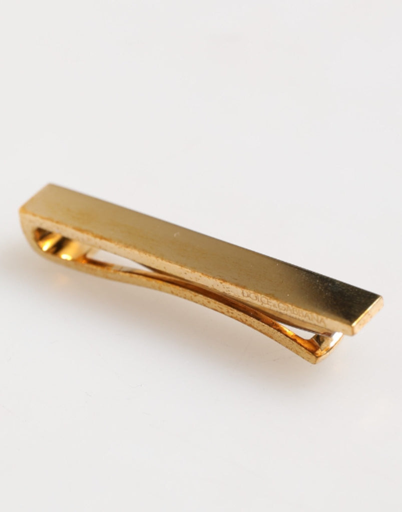Dolce & Gabbana Gold Tone Brass Logo Branded Men Accessory Tie Clip Bar - Beyzy Store - Dolce & Gabbana