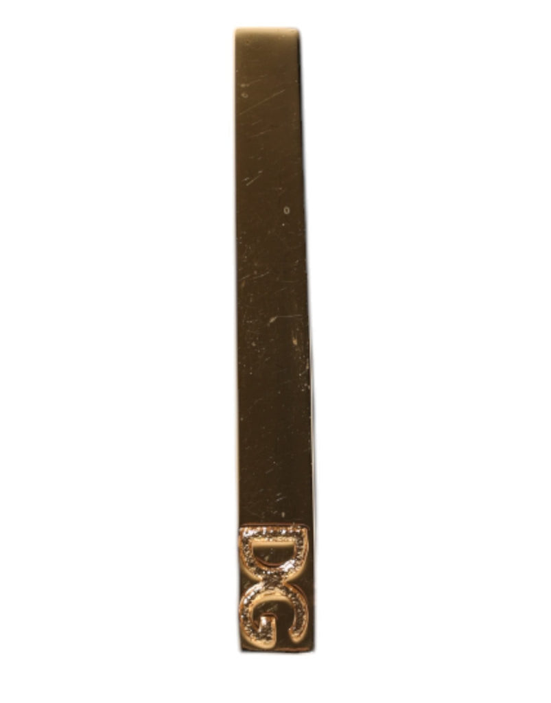 Dolce & Gabbana Gold Tone Brass Logo Branded Tie Clip Bar - Beyzy Store - Dolce & Gabbana