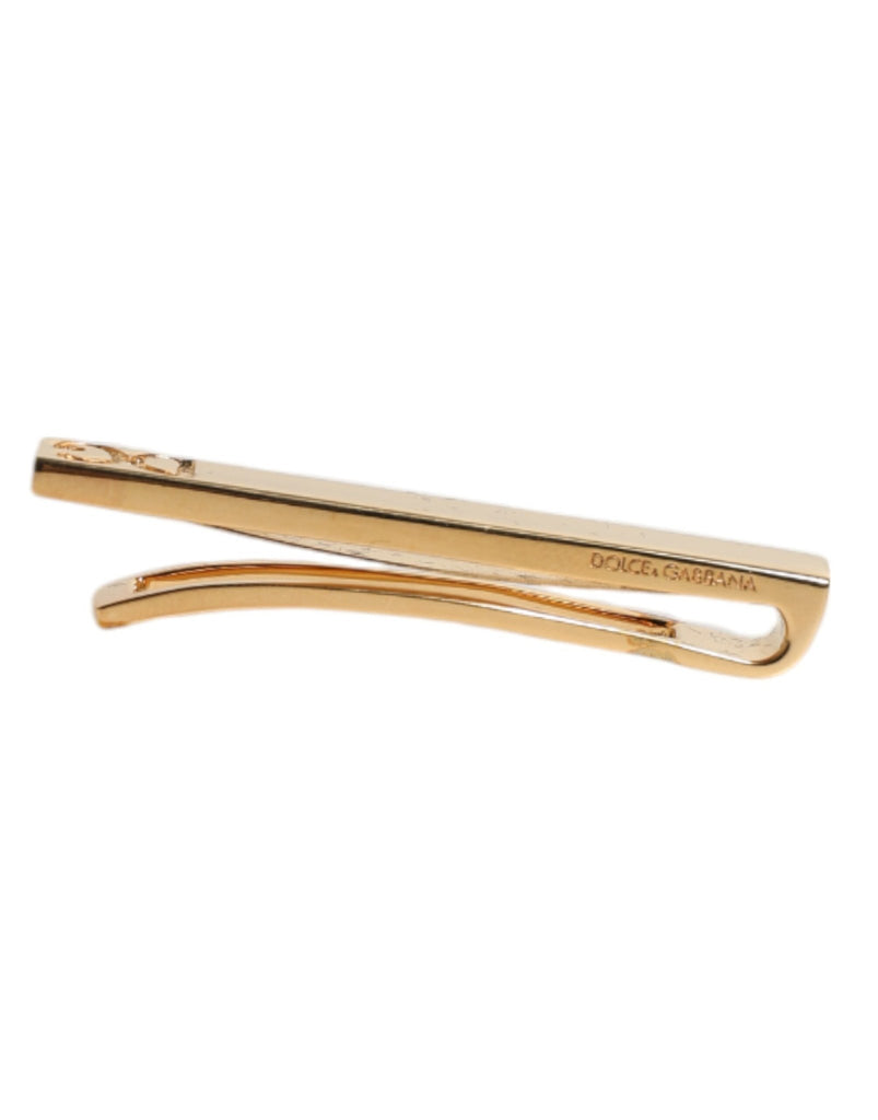 Dolce & Gabbana Gold Tone Brass Logo Branded Tie Clip Bar - Beyzy Store - Dolce & Gabbana
