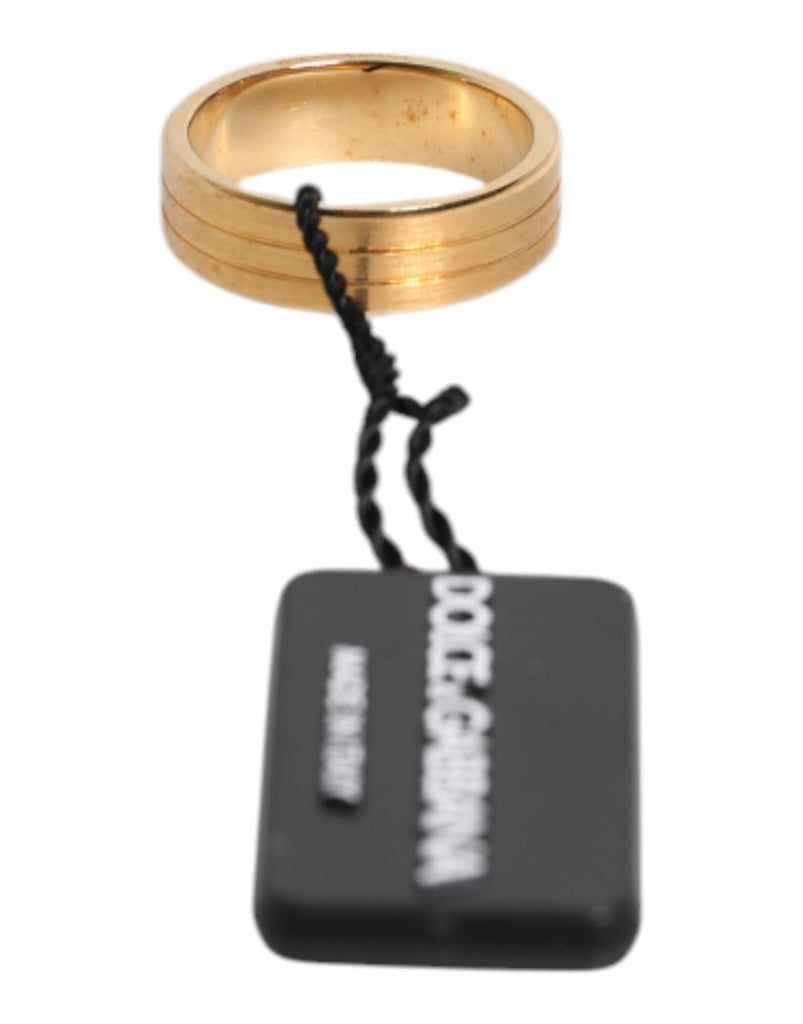 Dolce & Gabbana Gold Tone Brass Red Crystal DG Logo Ring - Beyzy Store - Dolce & Gabbana