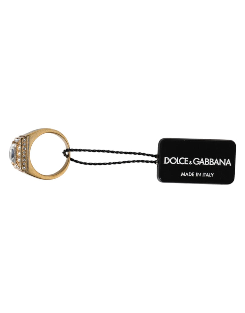 Dolce & Gabbana Gold Tone Sterling Silver 925 Crystals Ring - Beyzy Store - Dolce & Gabbana