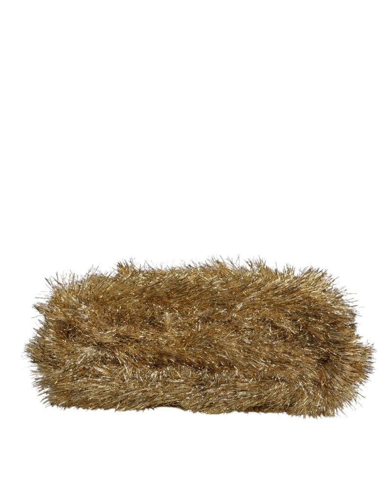 Dolce & Gabbana Gold Vanda Chain Strap Tinsel Crystal Evening Clutch Bag - Beyzy Store - Dolce & Gabbana