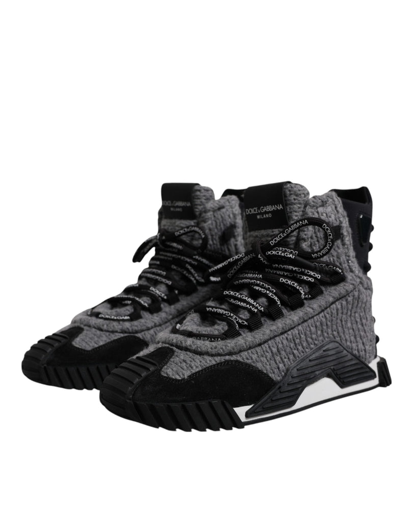 Dolce & Gabbana Gray Black NS1 High Top Boots Sneakers Shoes - Beyzy Store - Dolce & Gabbana
