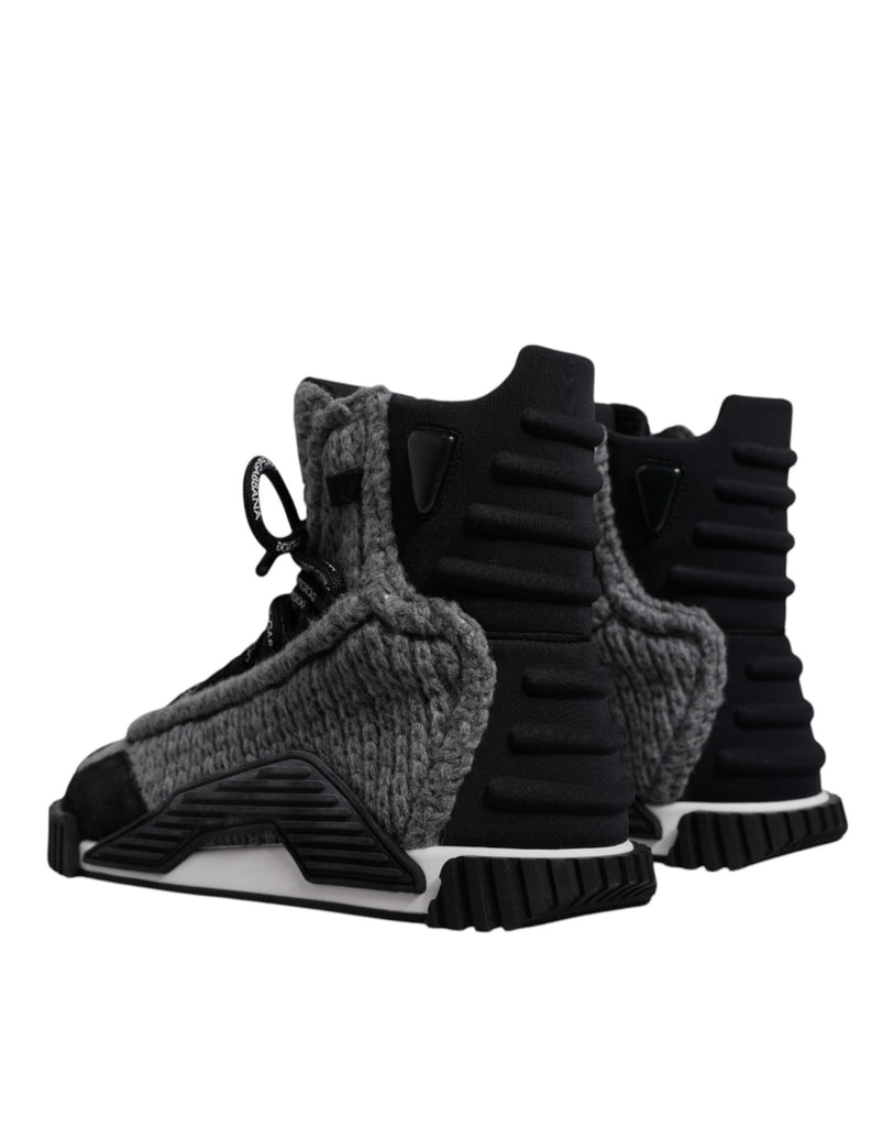 Dolce & Gabbana Gray Black NS1 High Top Boots Sneakers Shoes - Beyzy Store - Dolce & Gabbana