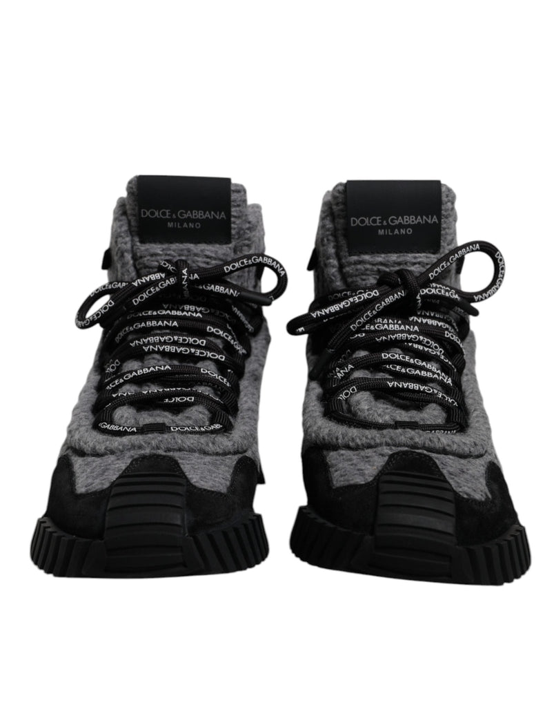 Dolce & Gabbana Gray Black NS1 High Top Boots Sneakers Shoes - Beyzy Store - Dolce & Gabbana