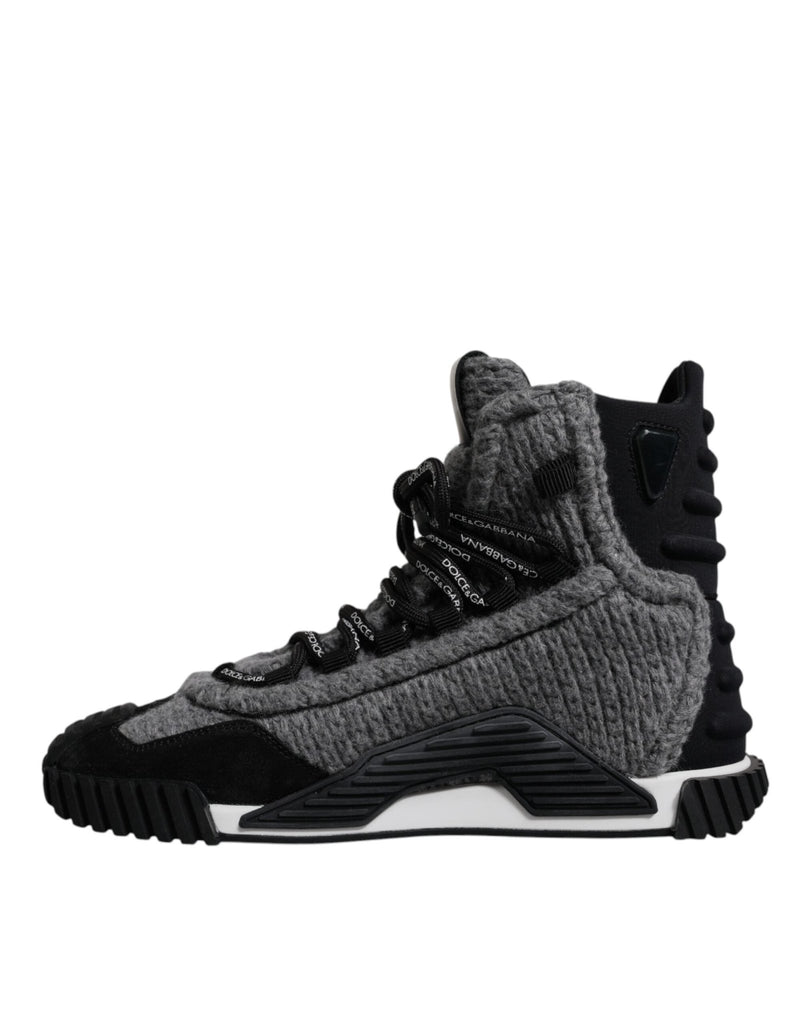 Dolce & Gabbana Gray Black NS1 High Top Boots Sneakers Shoes - Beyzy Store - Dolce & Gabbana