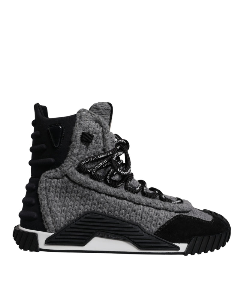 Dolce & Gabbana Gray Black NS1 High Top Boots Sneakers Shoes - Beyzy Store - Dolce & Gabbana