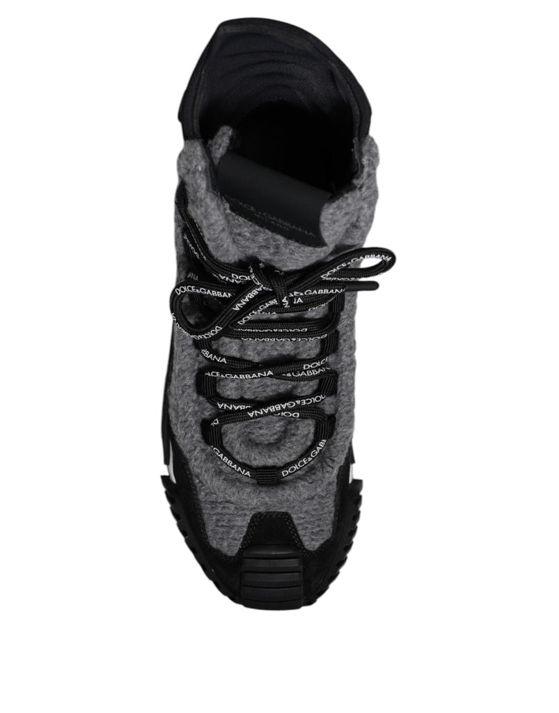 Dolce & Gabbana Gray Black NS1 High Top Boots Sneakers Shoes - Beyzy Store - Dolce & Gabbana