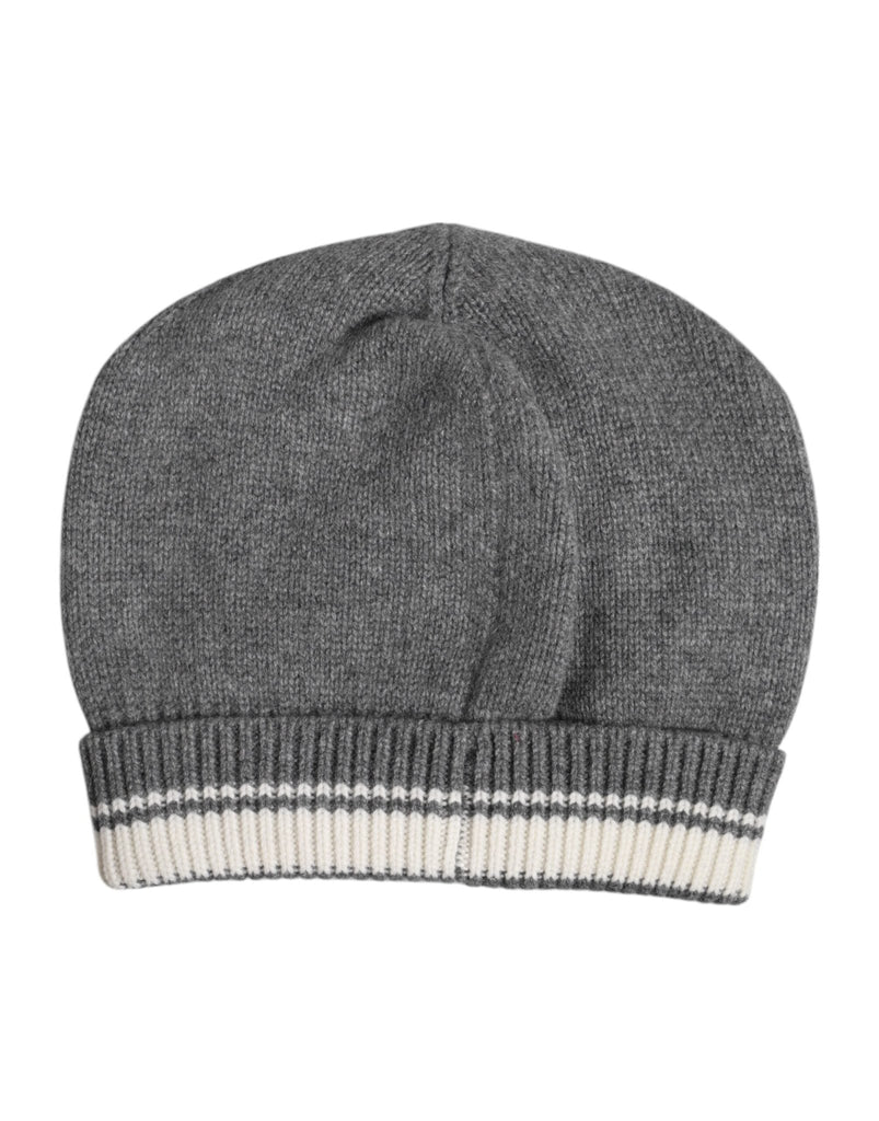 Dolce & Gabbana Gray Cashmere Knitted Winter Beanie Hat - Beyzy Store - Dolce & Gabbana