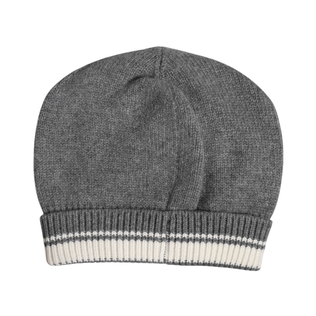 Dolce & Gabbana Gray Cashmere Knitted Winter Beanie Hat - Beyzy Store - Dolce & Gabbana
