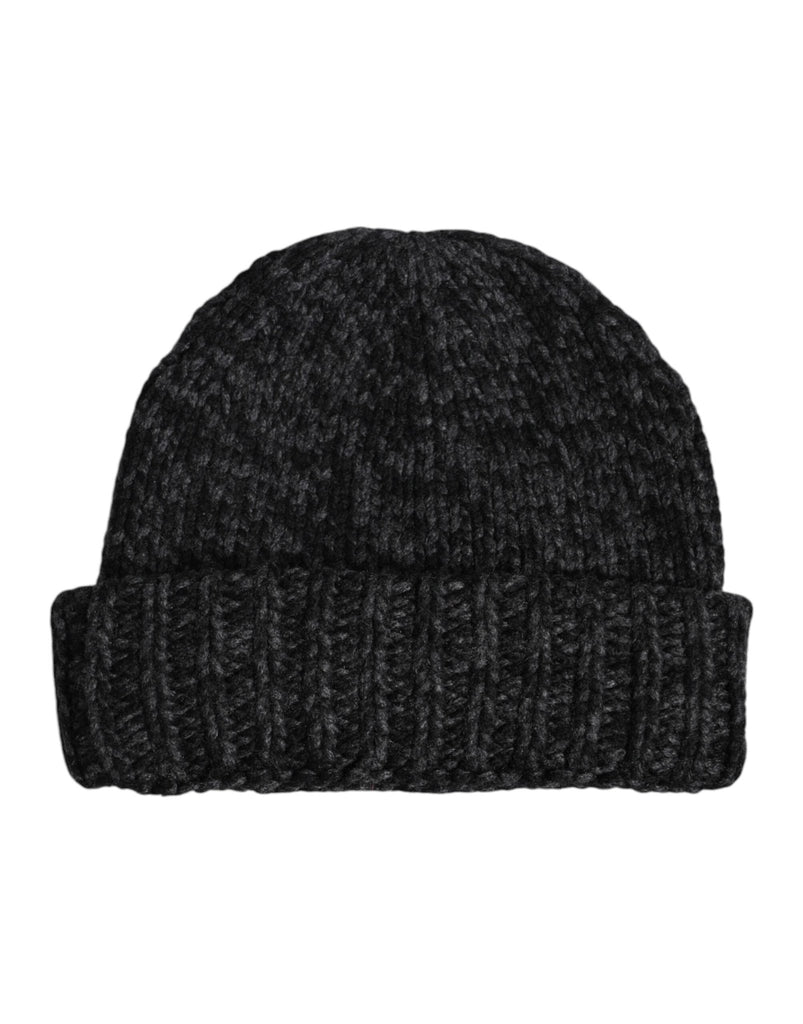 Dolce & Gabbana Gray Cashmere Knitted Winter Beanie Hat - Beyzy Store - Dolce & Gabbana