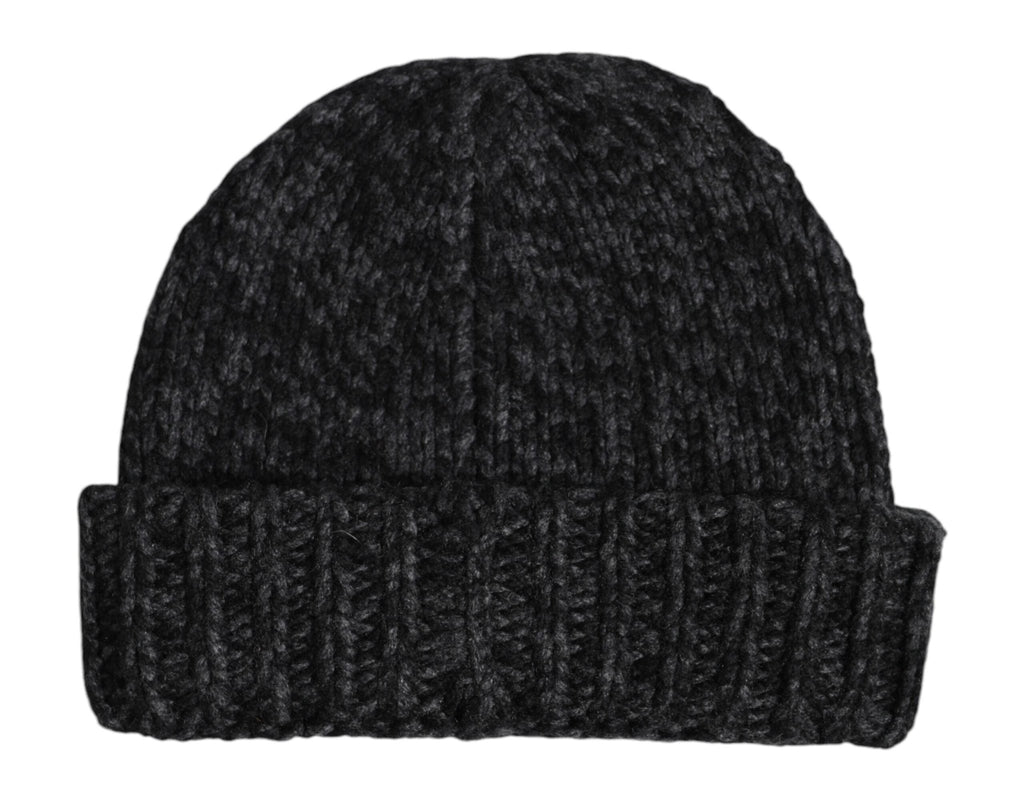 Dolce & Gabbana Gray Cashmere Knitted Winter Beanie Hat - Beyzy Store - Dolce & Gabbana