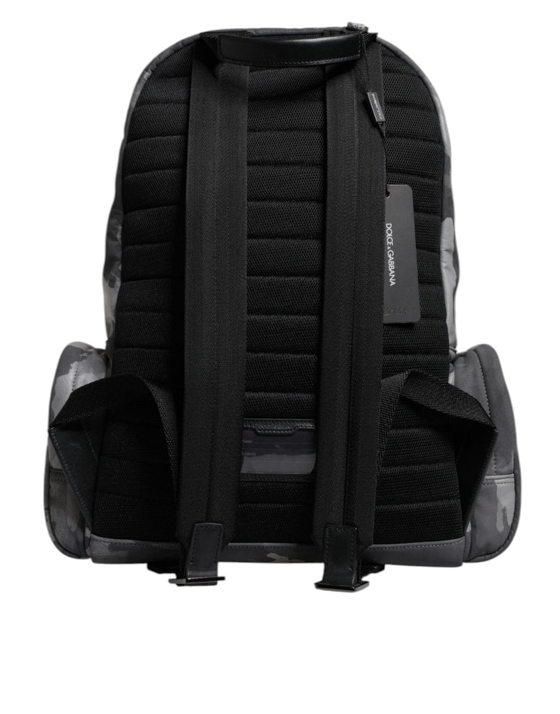 Dolce & Gabbana Gray Cotton Camouflage Logo Plaque Backpack Bag - Beyzy Store - Dolce & Gabbana