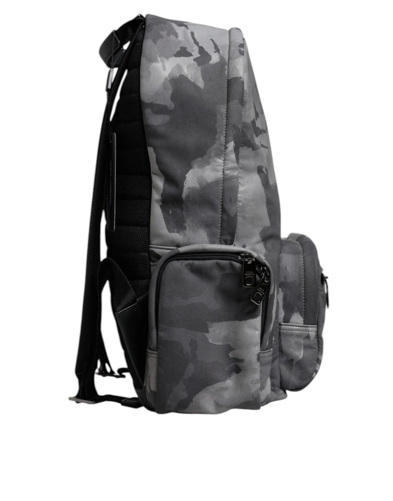 Dolce & Gabbana Gray Cotton Camouflage Logo Plaque Backpack Bag - Beyzy Store - Dolce & Gabbana