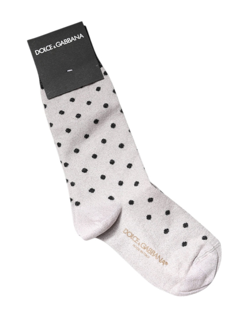 Dolce & Gabbana Gray Viscose Stretch Dotted Socks - Beyzy Store - Dolce & Gabbana