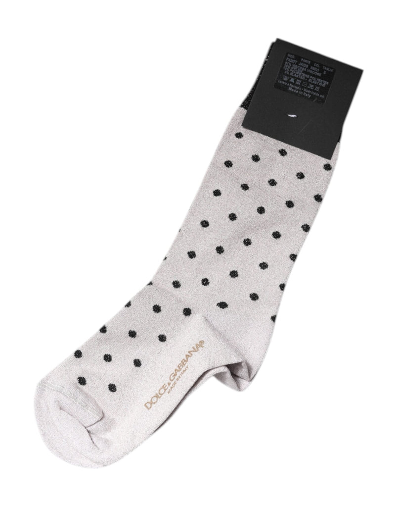 Dolce & Gabbana Gray Viscose Stretch Dotted Socks - Beyzy Store - Dolce & Gabbana