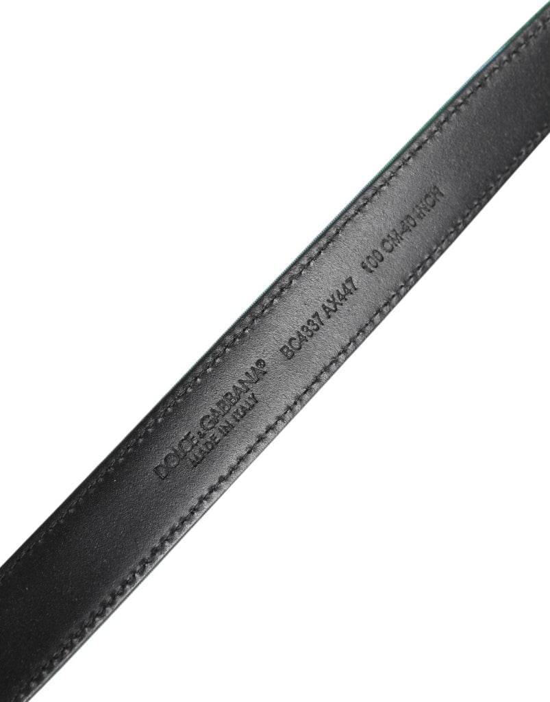 Dolce & Gabbana Green Black Polyester Metal Buckle Belt - Beyzy Store - Dolce & Gabbana