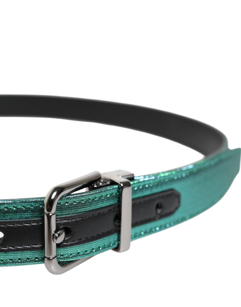Dolce & Gabbana Green Black Polyester Metal Buckle Belt - Beyzy Store - Dolce & Gabbana