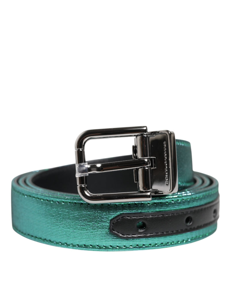 Dolce & Gabbana Green Black Polyester Metal Buckle Belt - Beyzy Store - Dolce & Gabbana