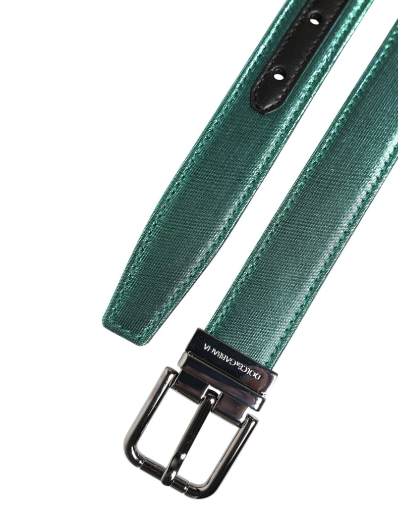 Dolce & Gabbana Green Black Polyester Metal Buckle Belt - Beyzy Store - Dolce & Gabbana