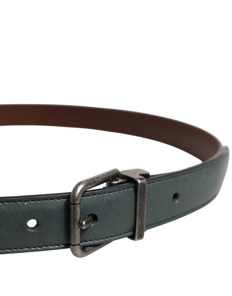 Dolce & Gabbana Green Classic Leather Metal Buckle Belt - Beyzy Store - Dolce & Gabbana